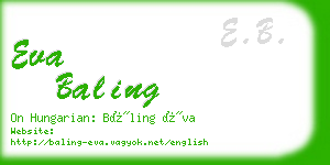 eva baling business card